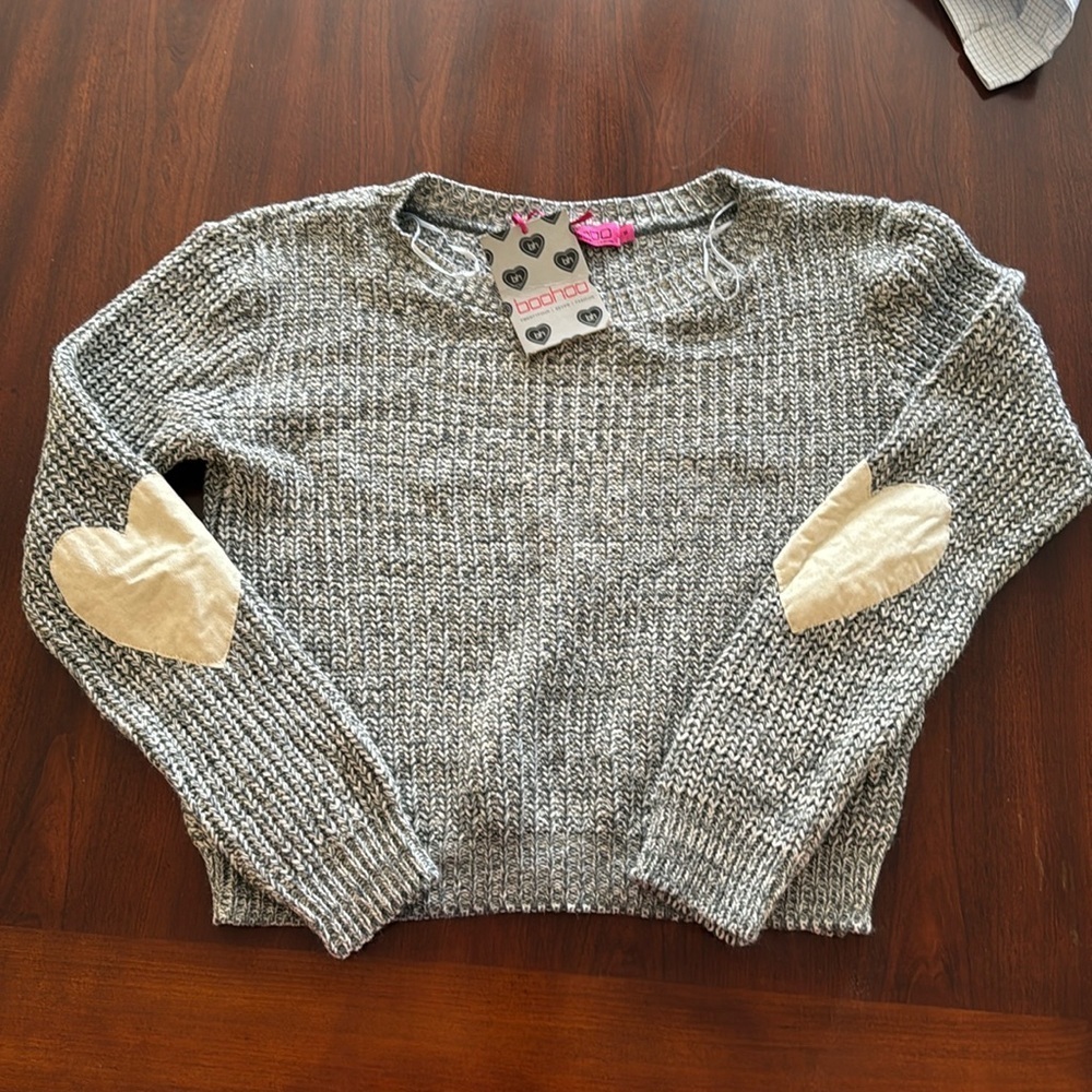 Boohoo Wear Your Heart On Your Sleeve Sweater